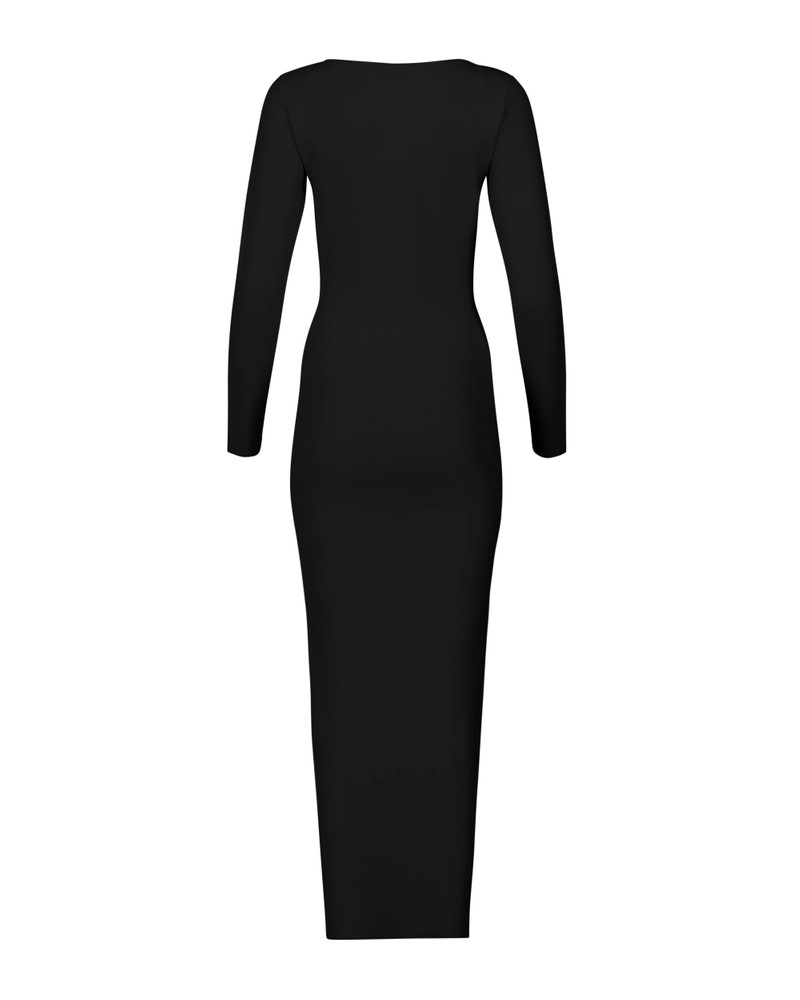BOAT NECK MIDI DRESS BLACK 6