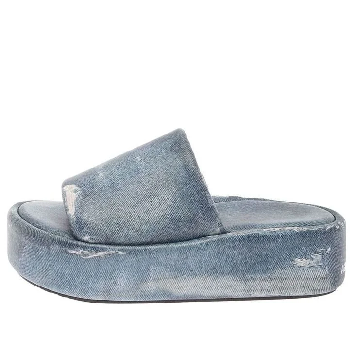 (WMNS) Balenciaga Rise Sandals 'Denim Print Leather' 656960WBMA14000 - 1