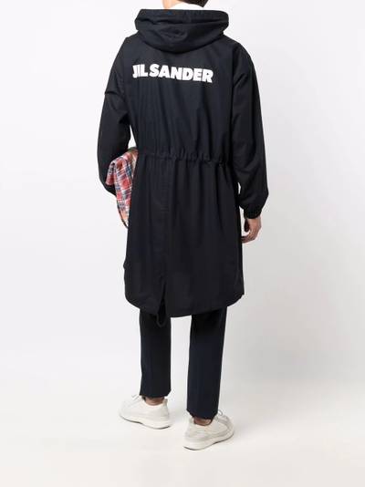 Jil Sander logo-print hooded parka outlook