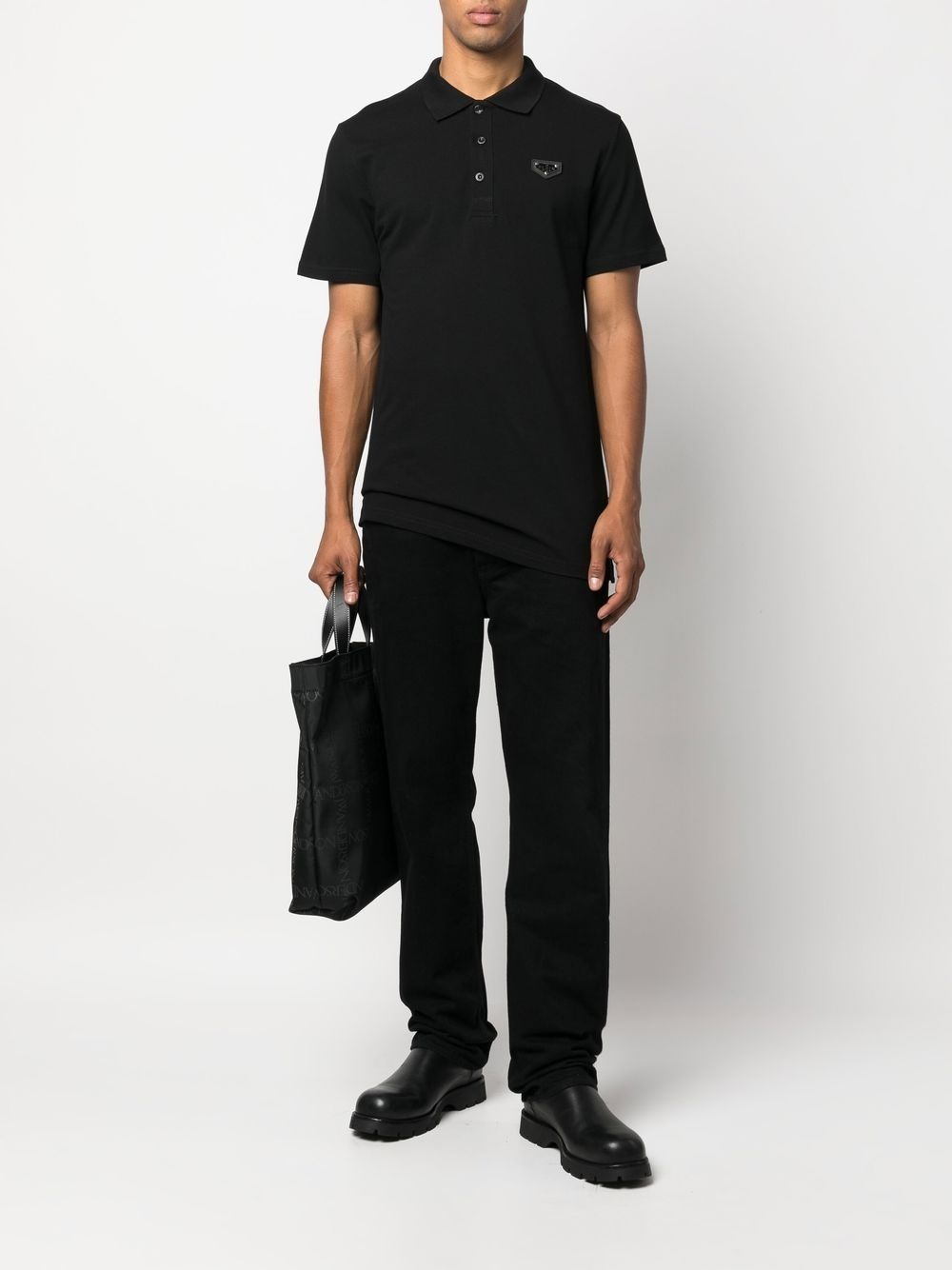 logo-plaque polo shirt - 2