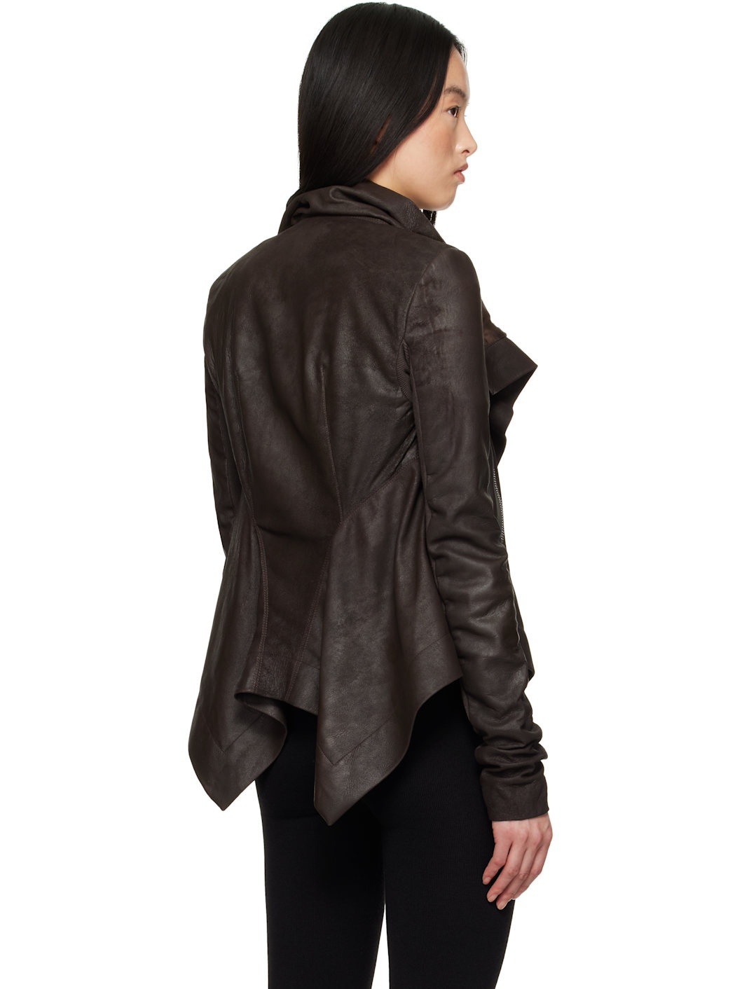 Brown Hollywood Naska Leather Biker Jacket - 3
