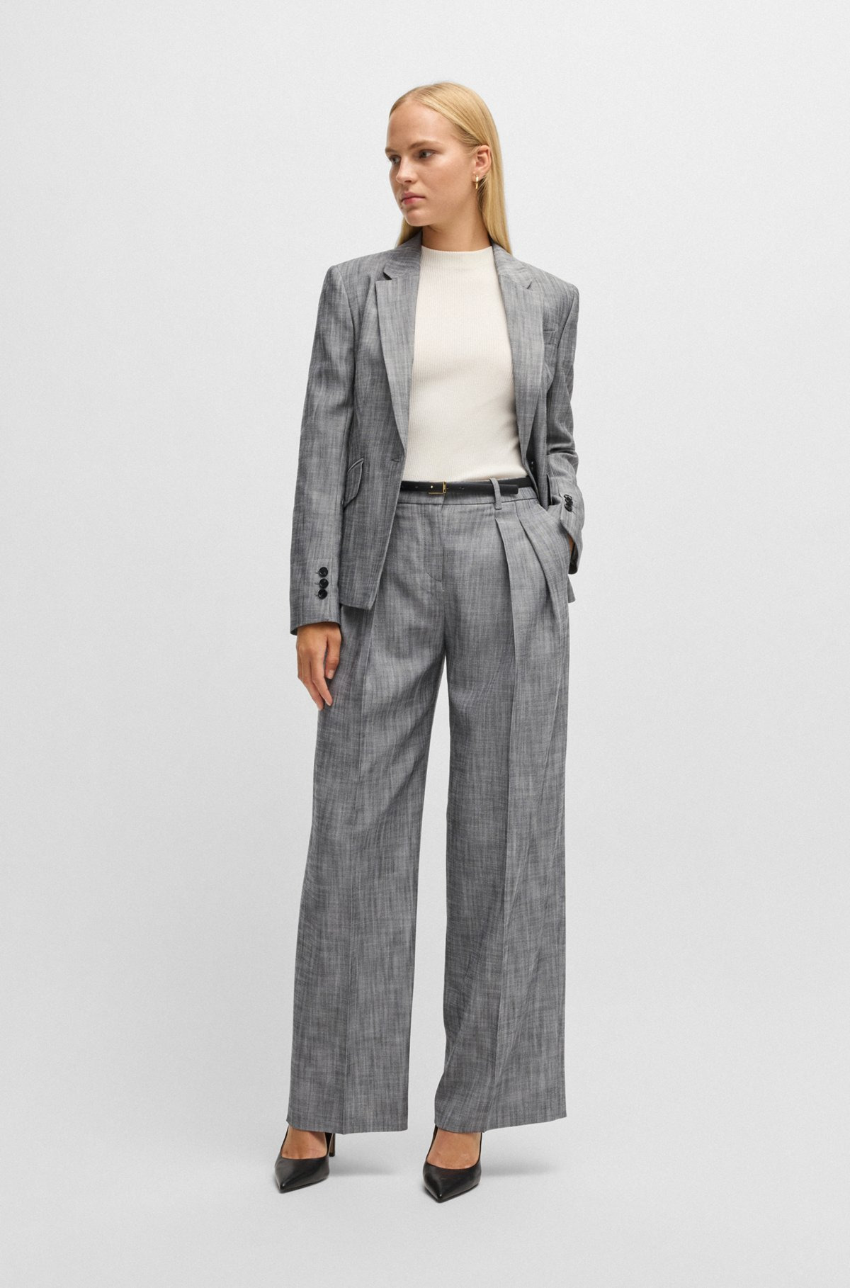 REGULAR-FIT TROUSERS WITH PLEATED FRONT - 3