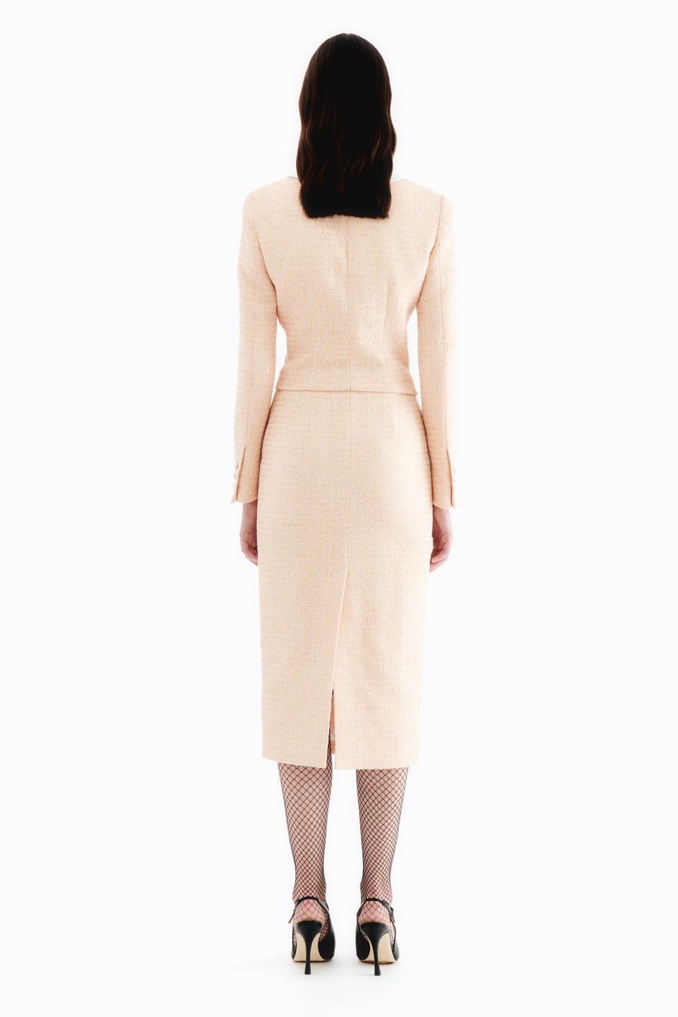SEQUIN TWEED JACKET WITH COLLAR - 4