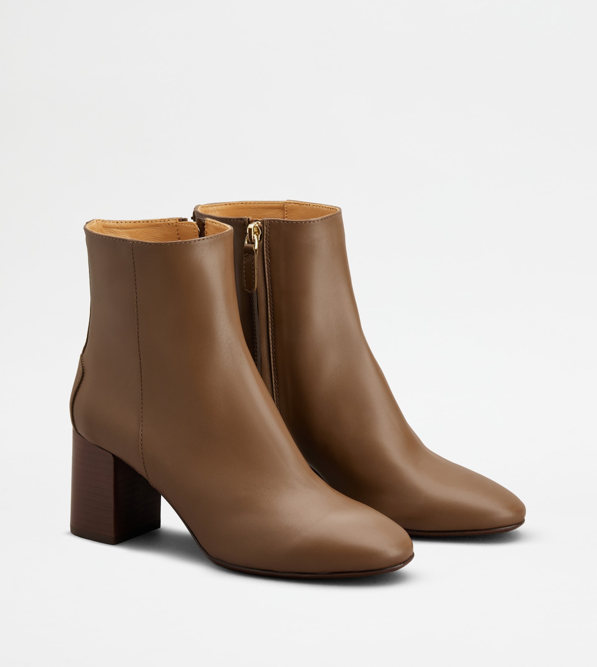 ANKLE BOOTS IN LEATHER - BROWN - 3