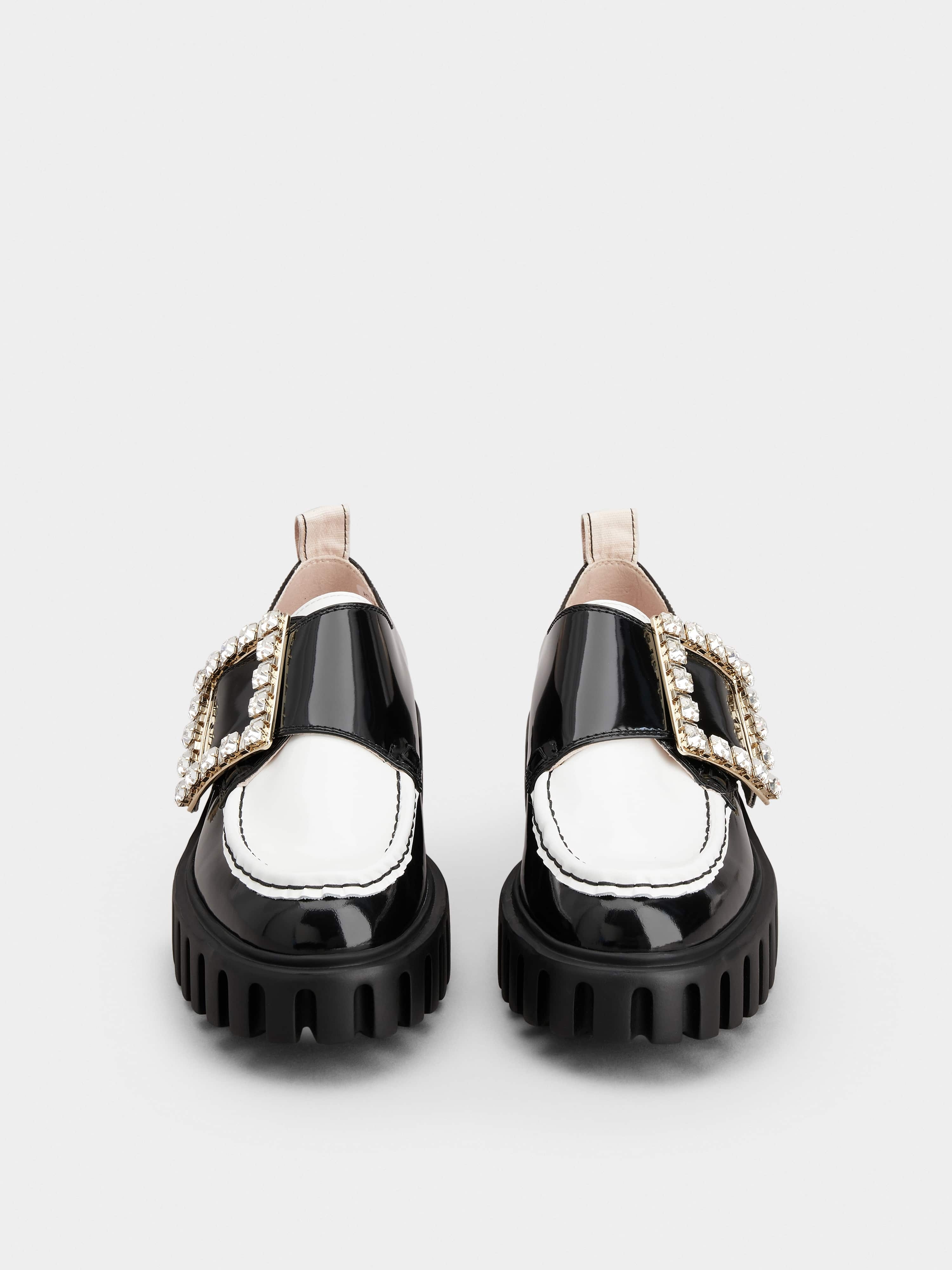 Viv’ Go-Thick Strass Buckle Loafers in Patent Leather - 7