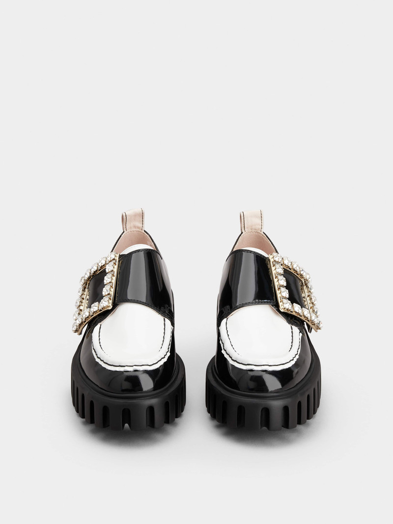 Viv’ Go-Thick Strass Buckle Loafers in Patent Leather 7