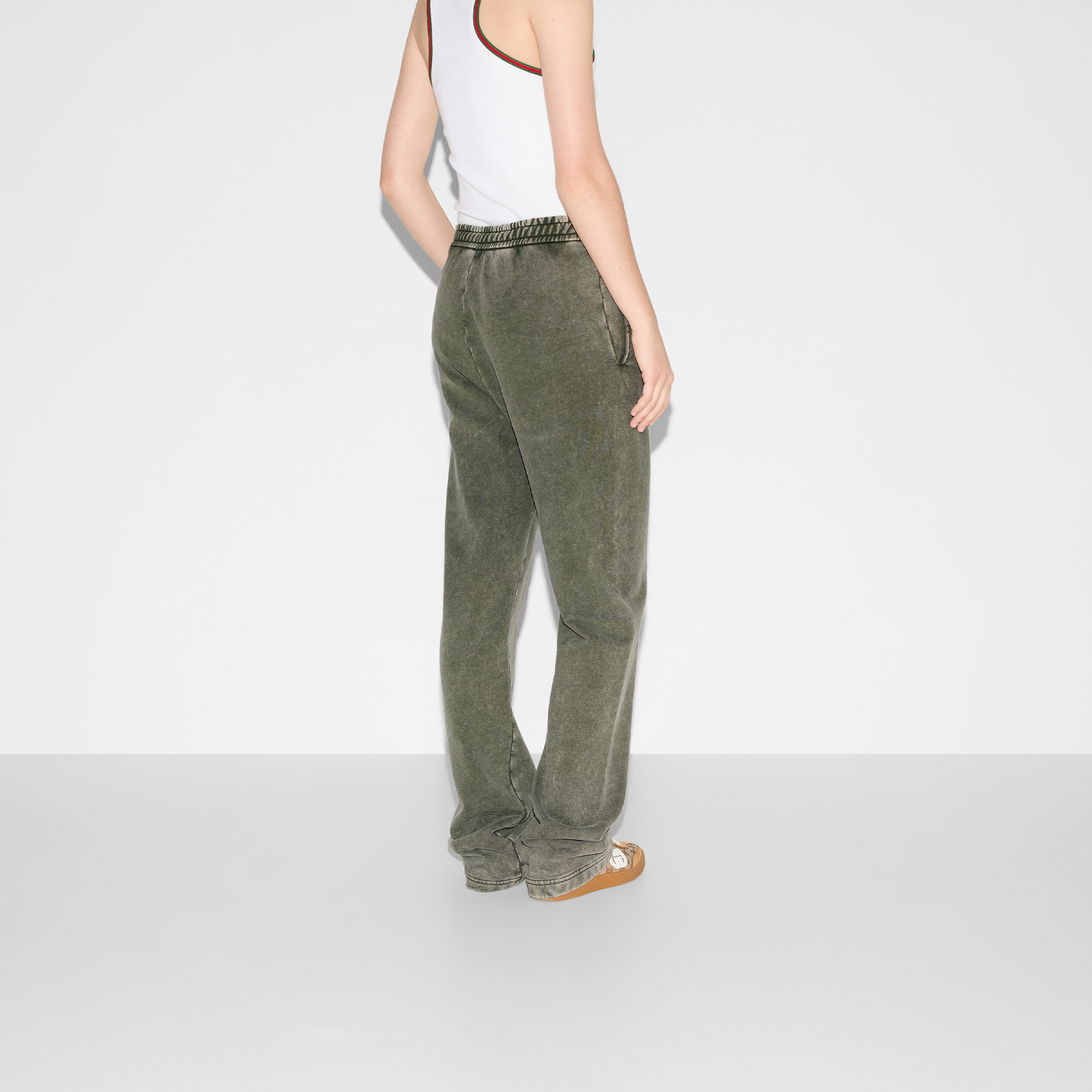 Embroidered cotton jogging pant - 4