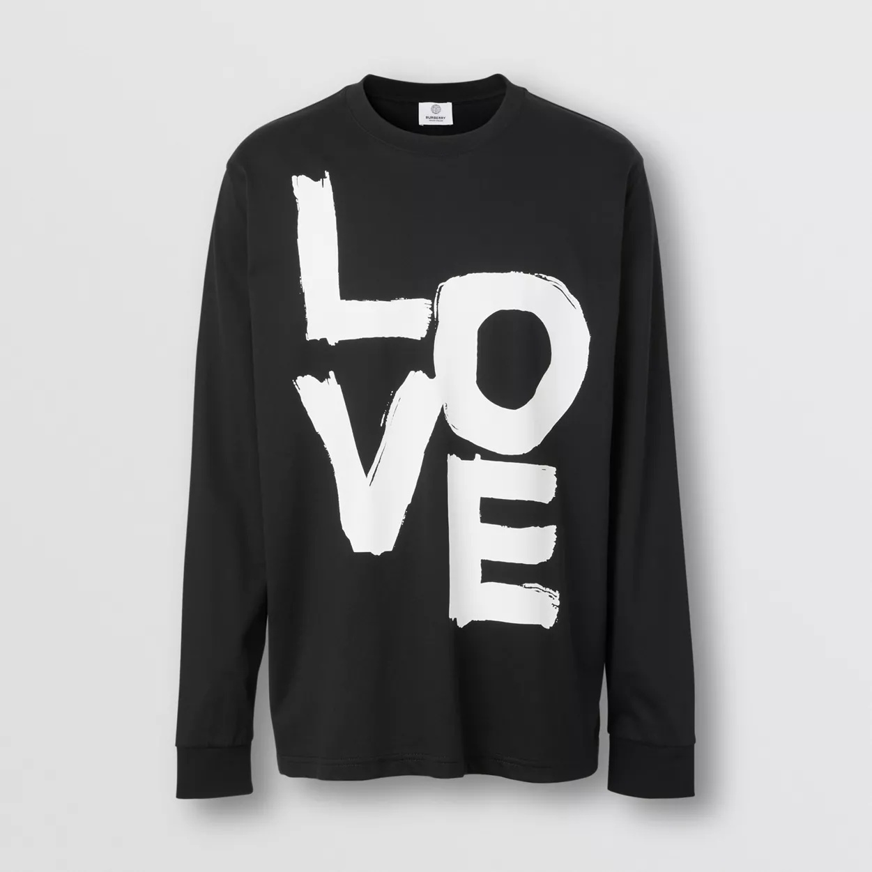 Long-sleeve Love Print Cotton Top - 1