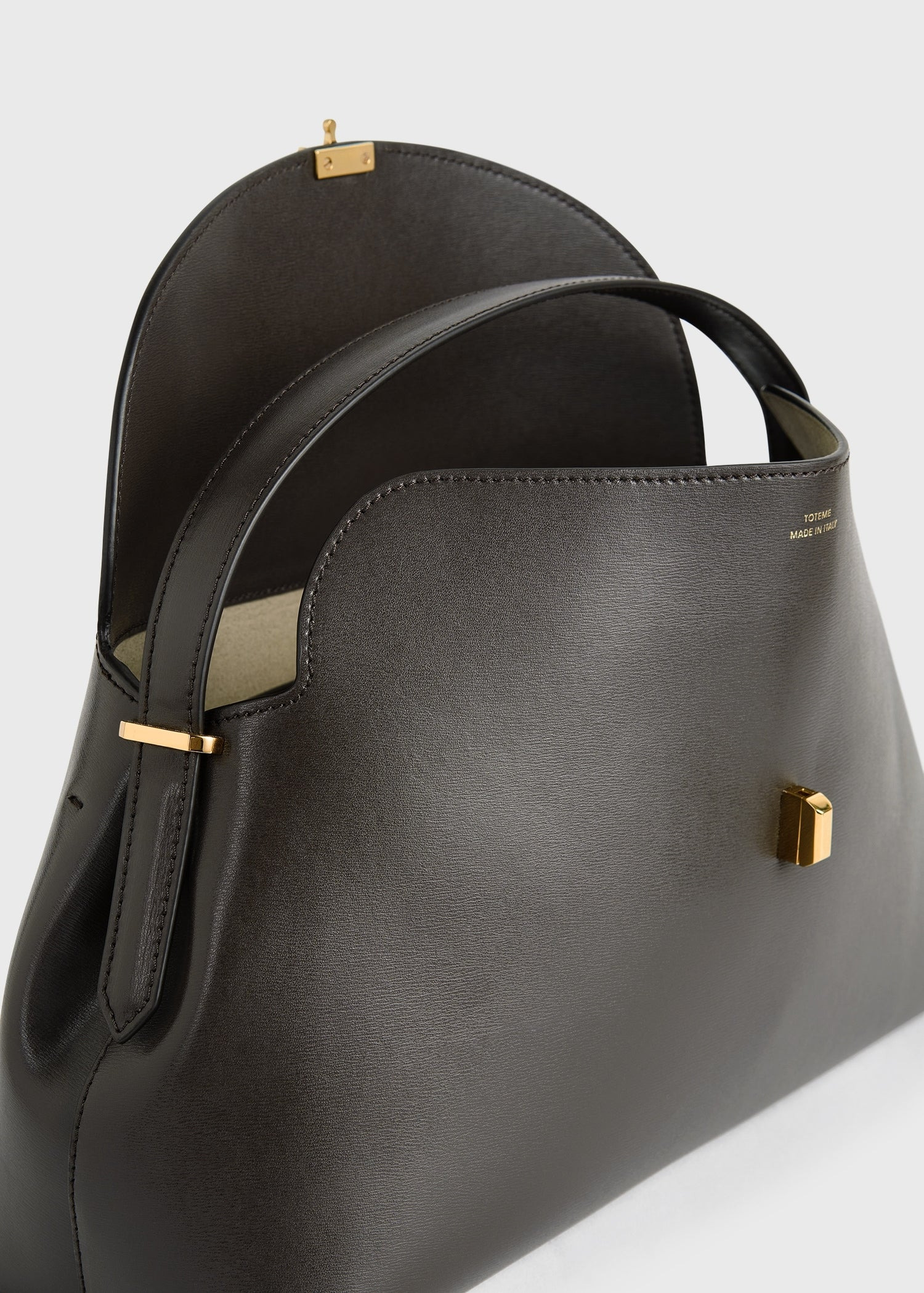 T-Lock leather top handle bark - 7