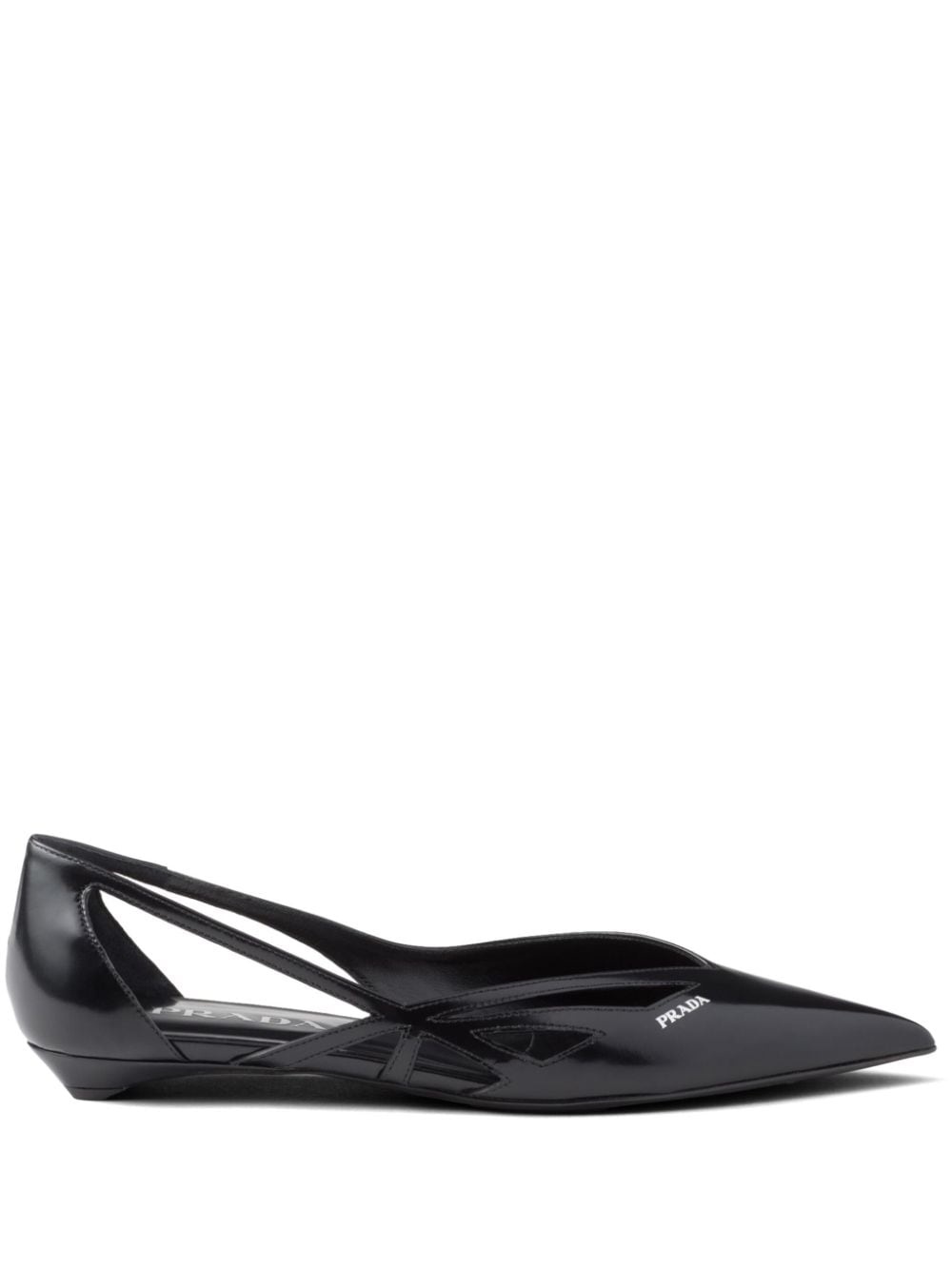 leather cut-out ballerinas - 1