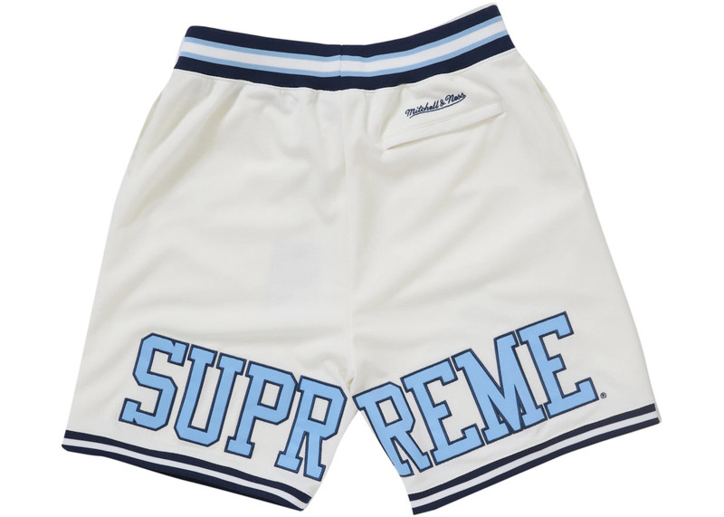 Supreme Supreme Mitchell & Ness NCAA Basketball Short White outlook
