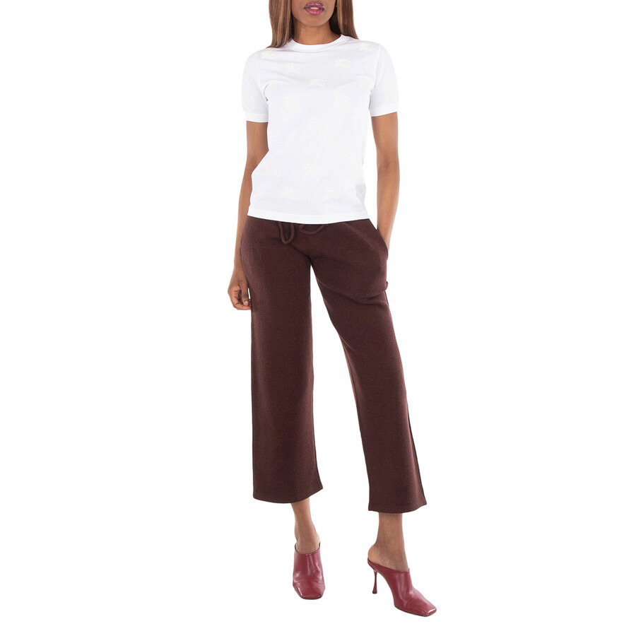 Burberry Wide Leg Pinstrip Wool Trousers, Size X-Small - 4
