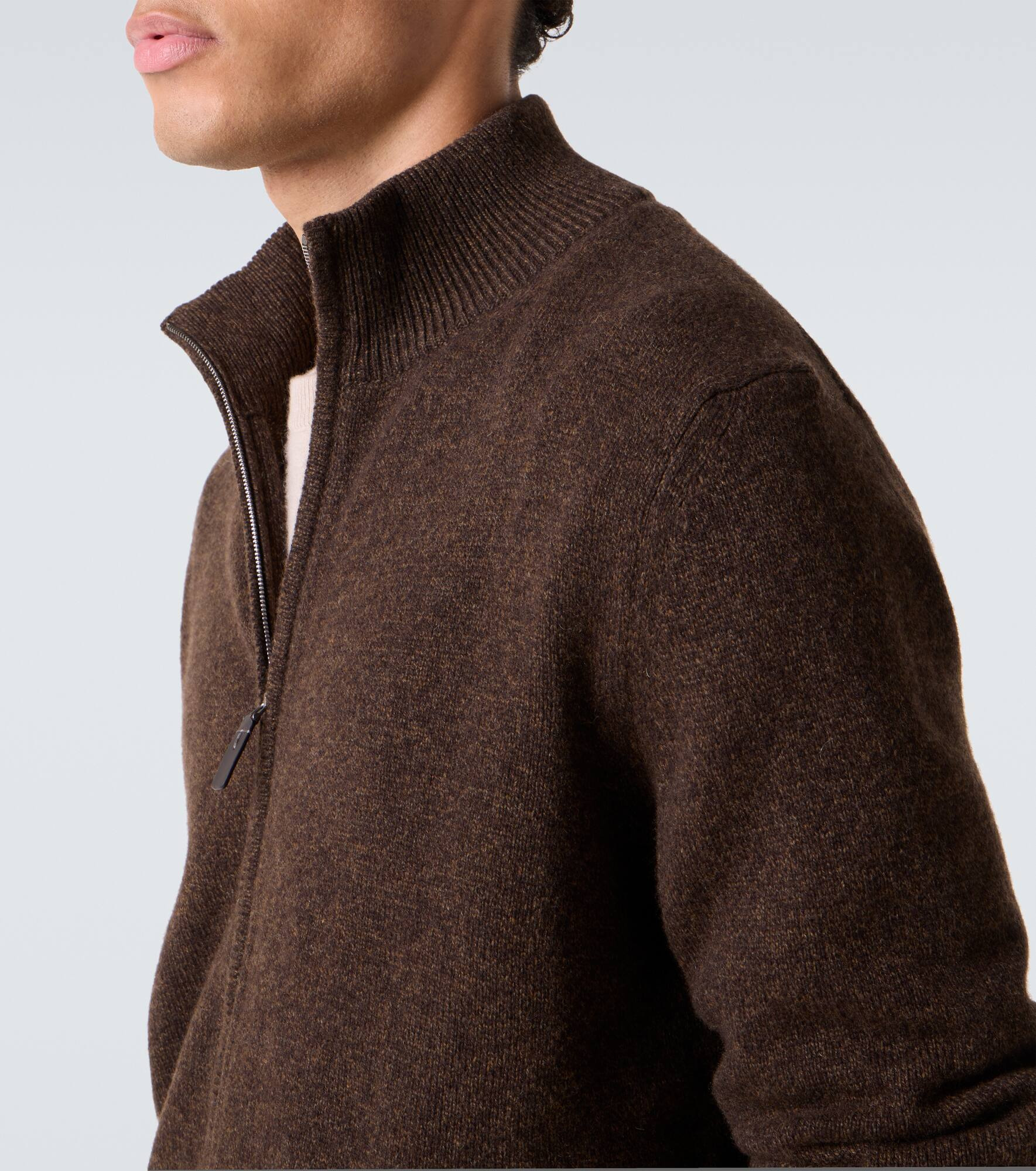 Wool and cashmere zip-up cardigan - 6