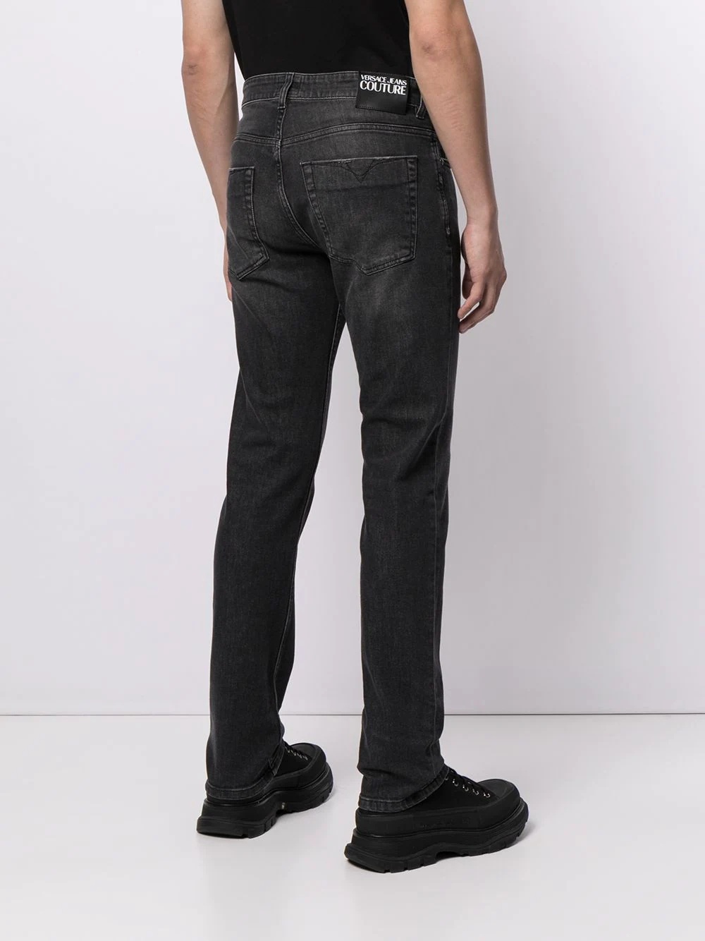slim-cut dark-wash jeans - 4
