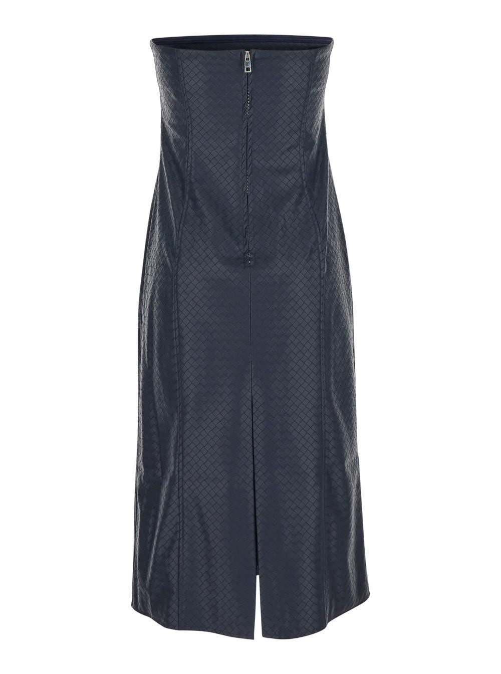 Rotate Women Blue Midi Bustier Dress In Braided Eco Leather Woman - 2