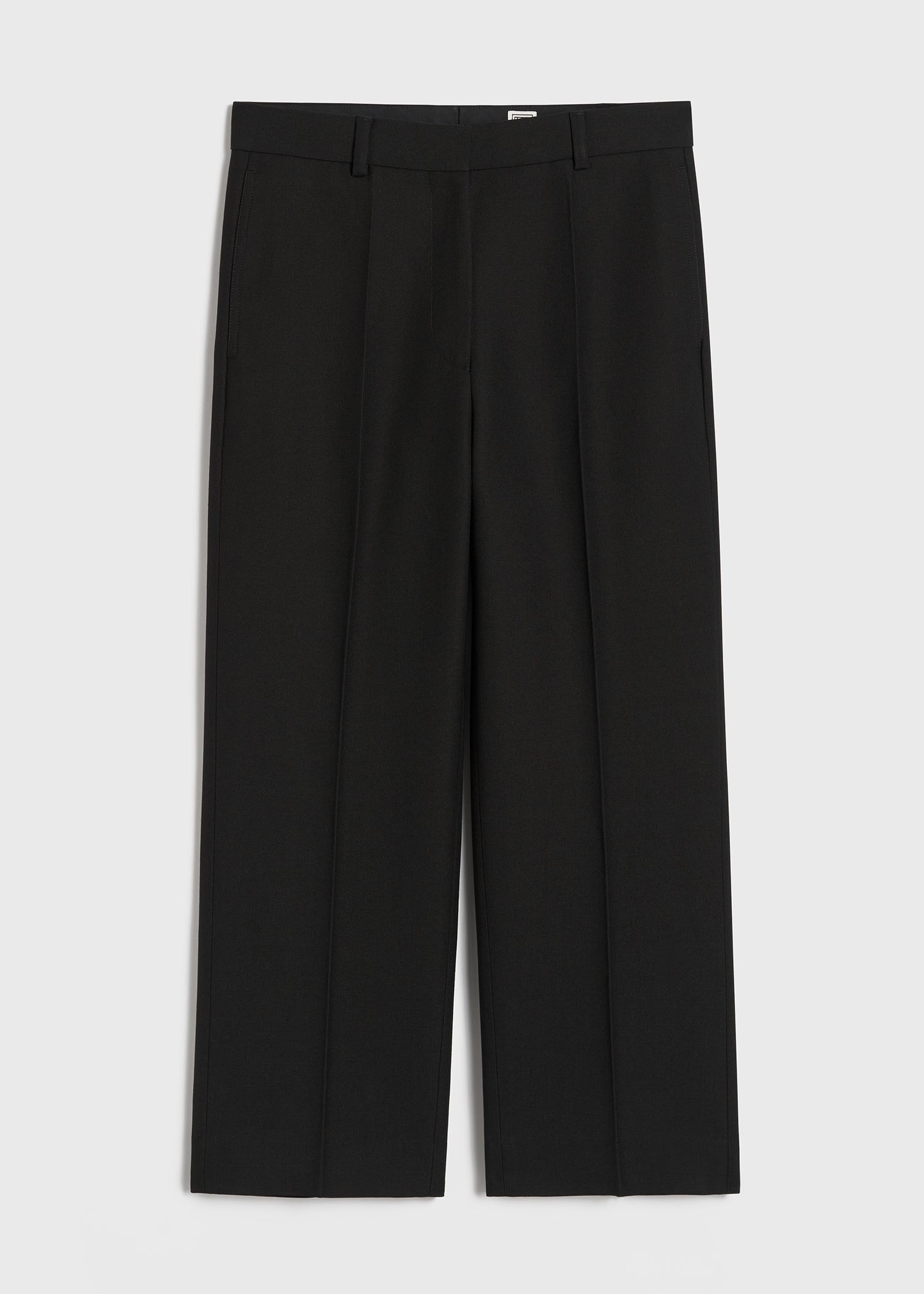 Straight cropped trousers black - 1