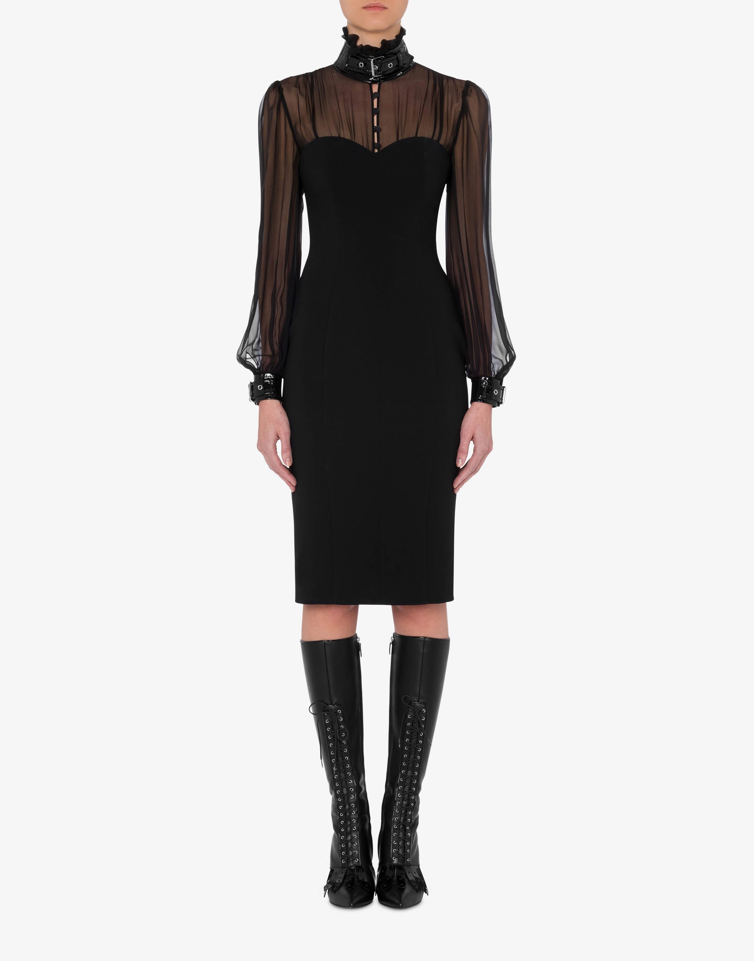 BONDAGE BUCKLE CADY STRETCH DRESS - 2