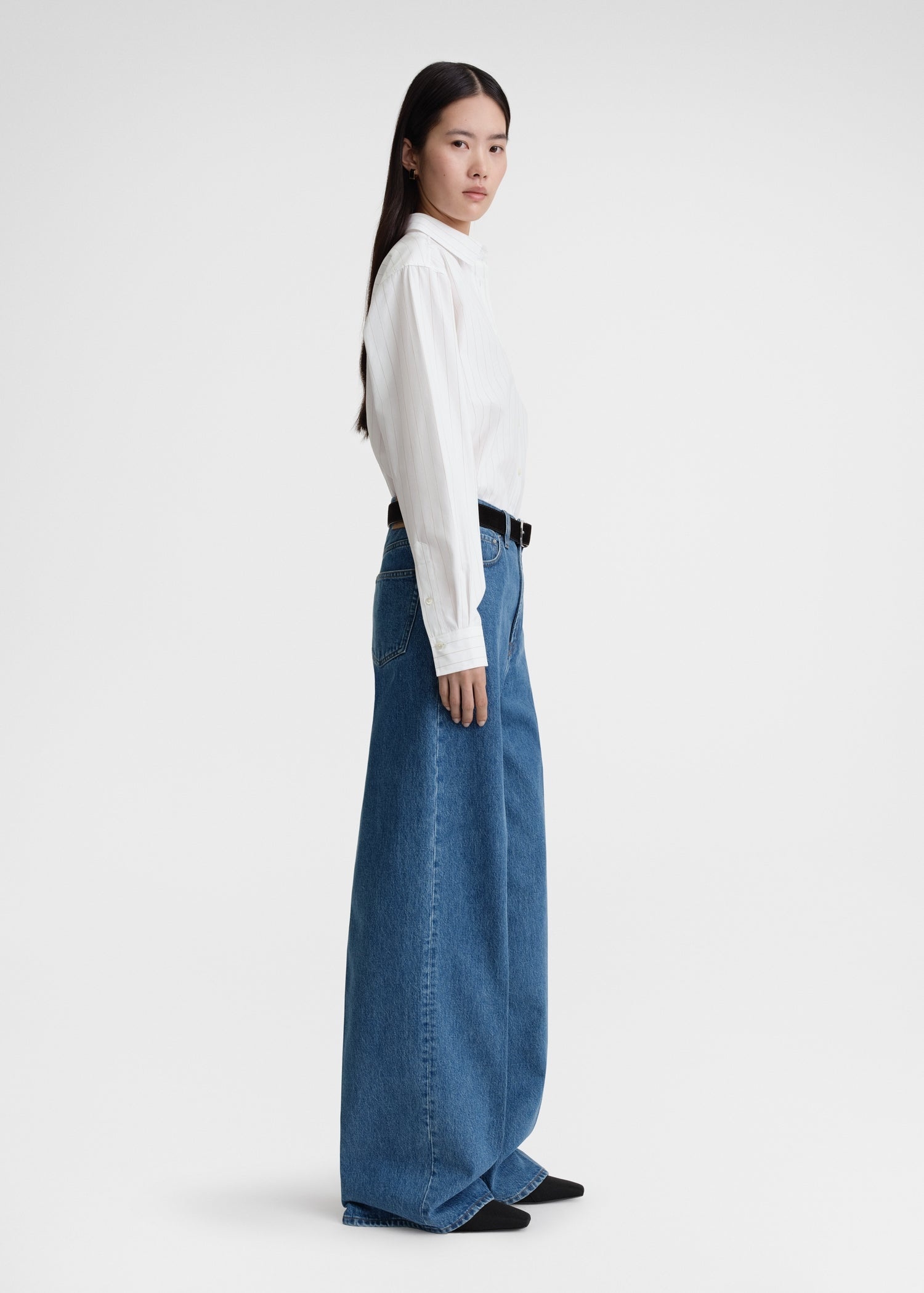 Signature cotton shirt white/ochre - 4