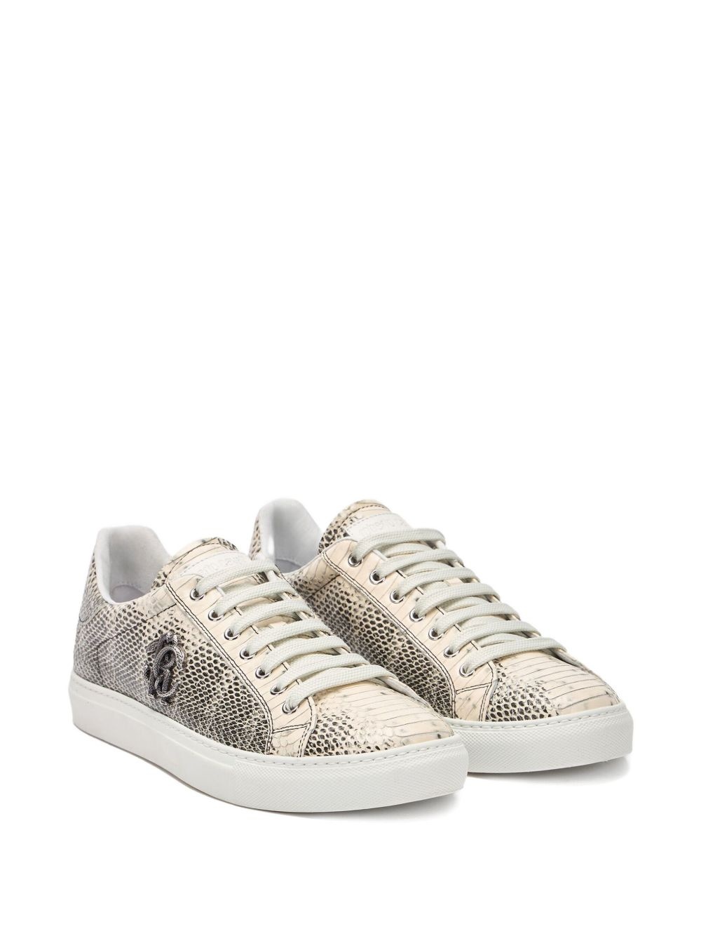 snake-effect leather sneakers - 2
