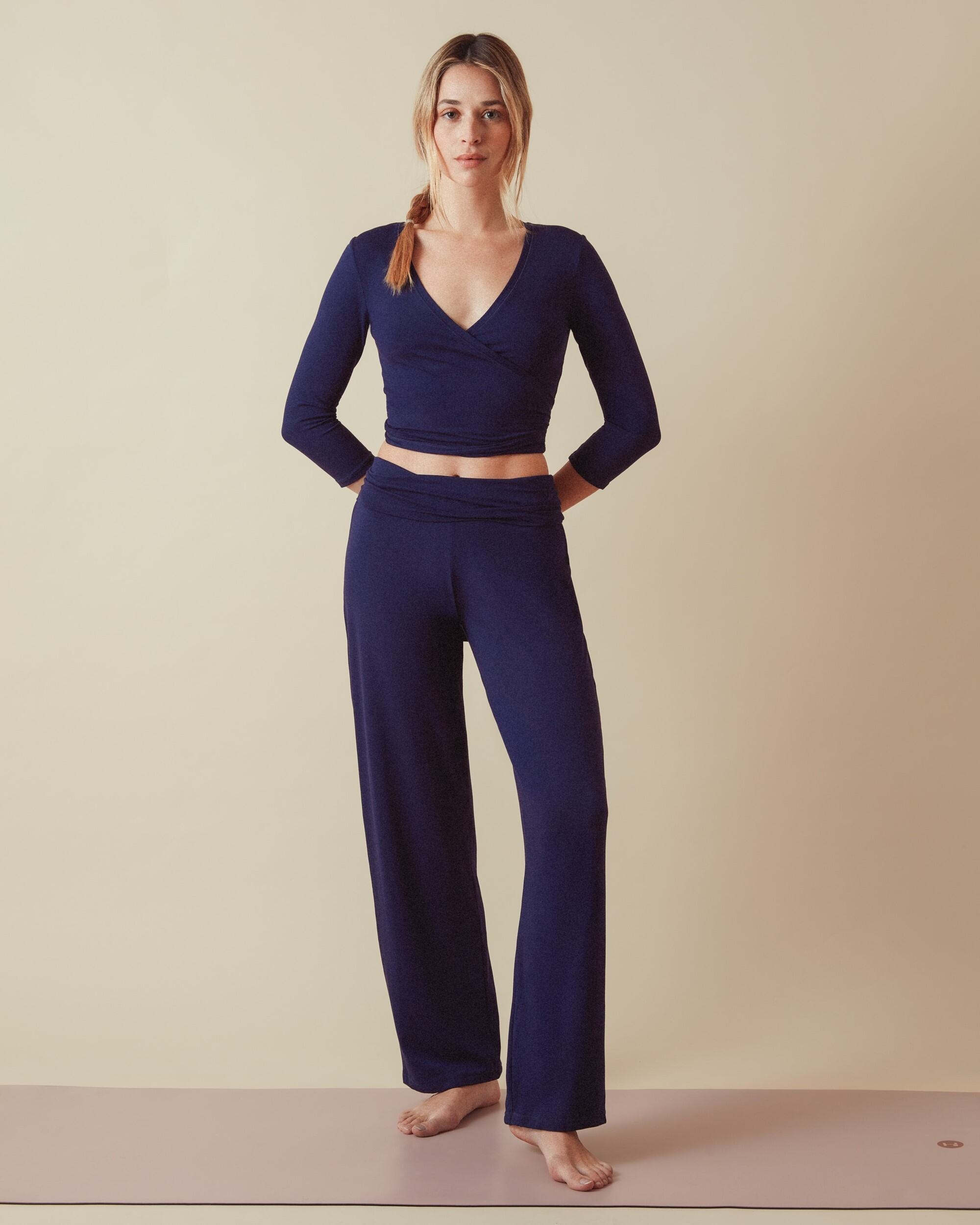 Viscose jazz pants with fold over waistband - 2