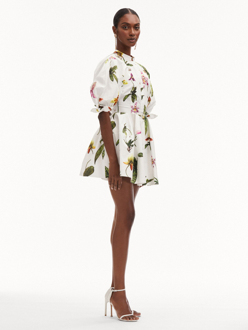 ORCHID COTTON POPLIN PUFF SLEEVE DRESS 4