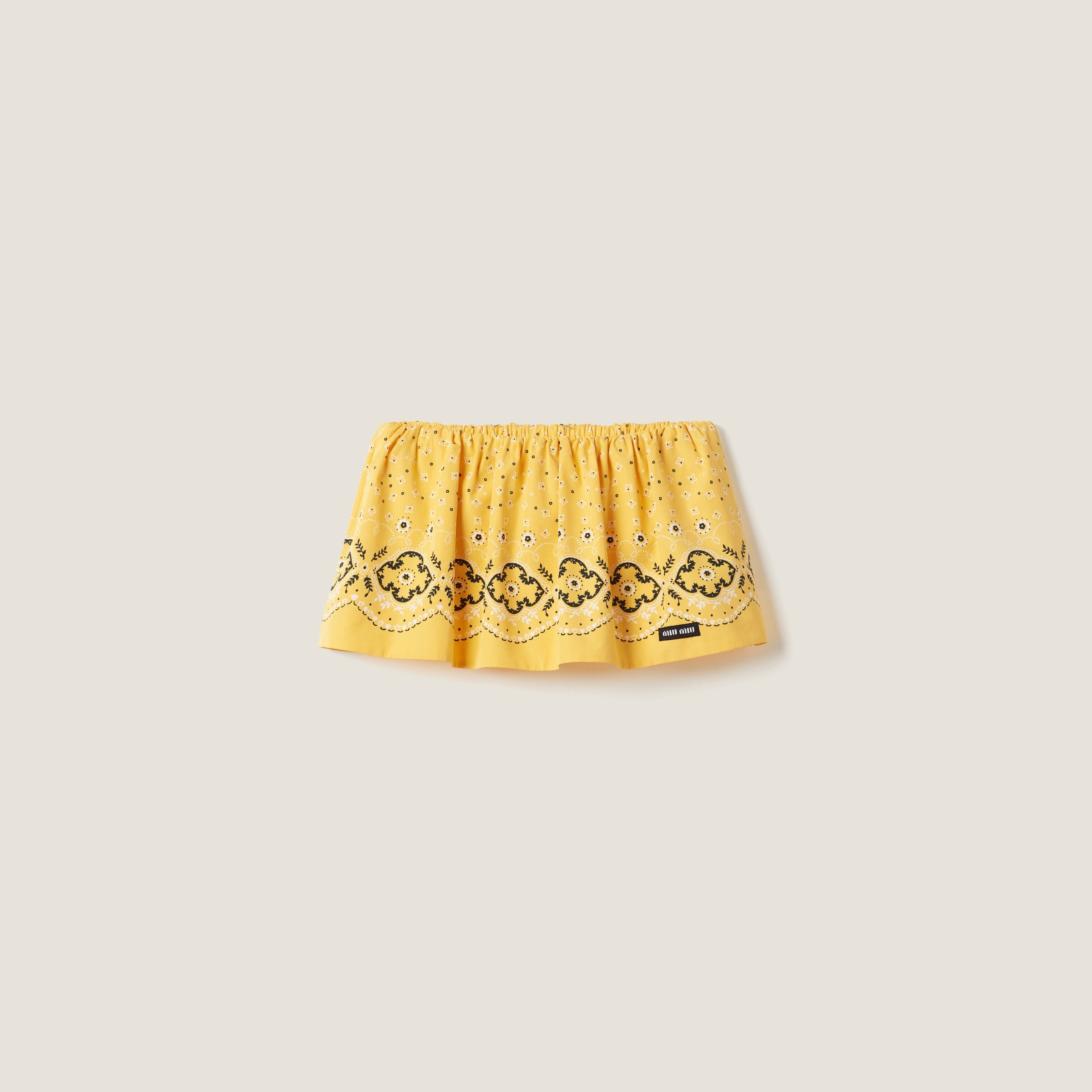 Printed poplin miniskirt - 1