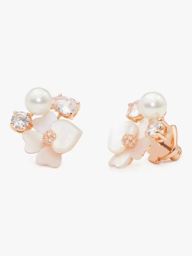Precious Pansy Cluster Studs - 1