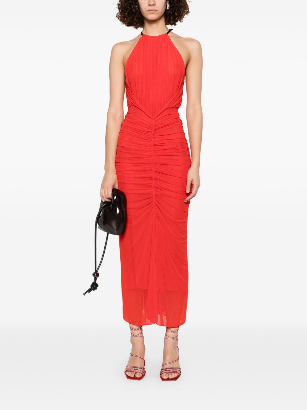 ruched halterneck maxi dress - 2