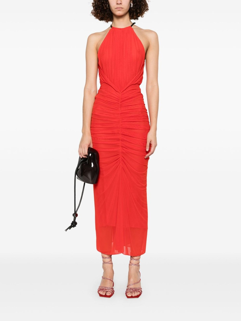 MUGLER ruched halterneck maxi dress outlook