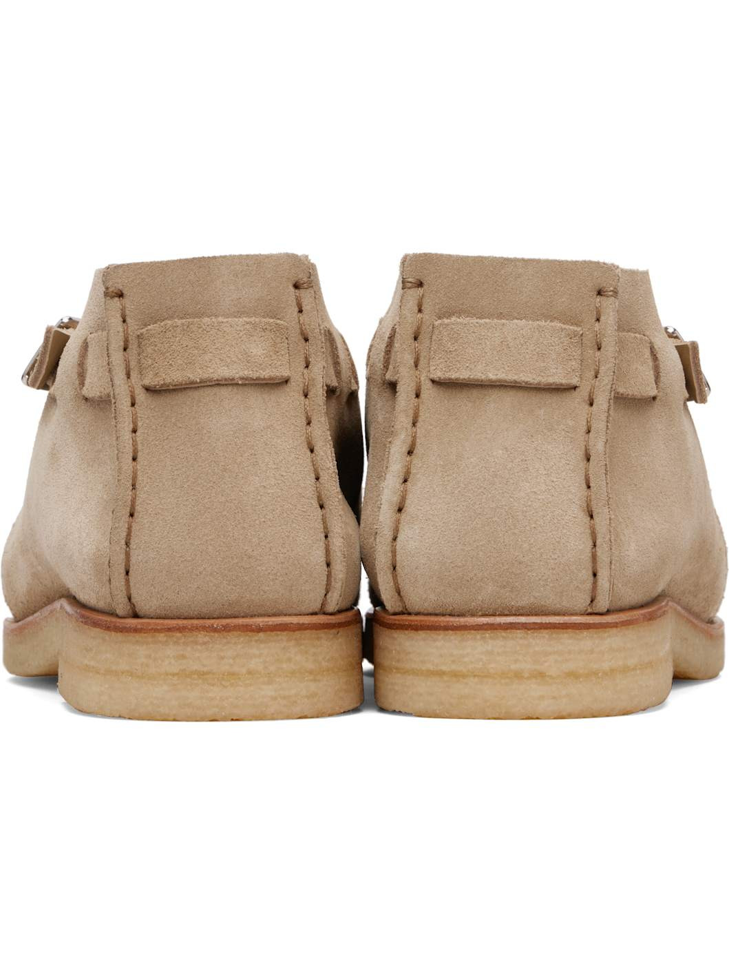 Beige Buckle Slip On Desert Boots - 2