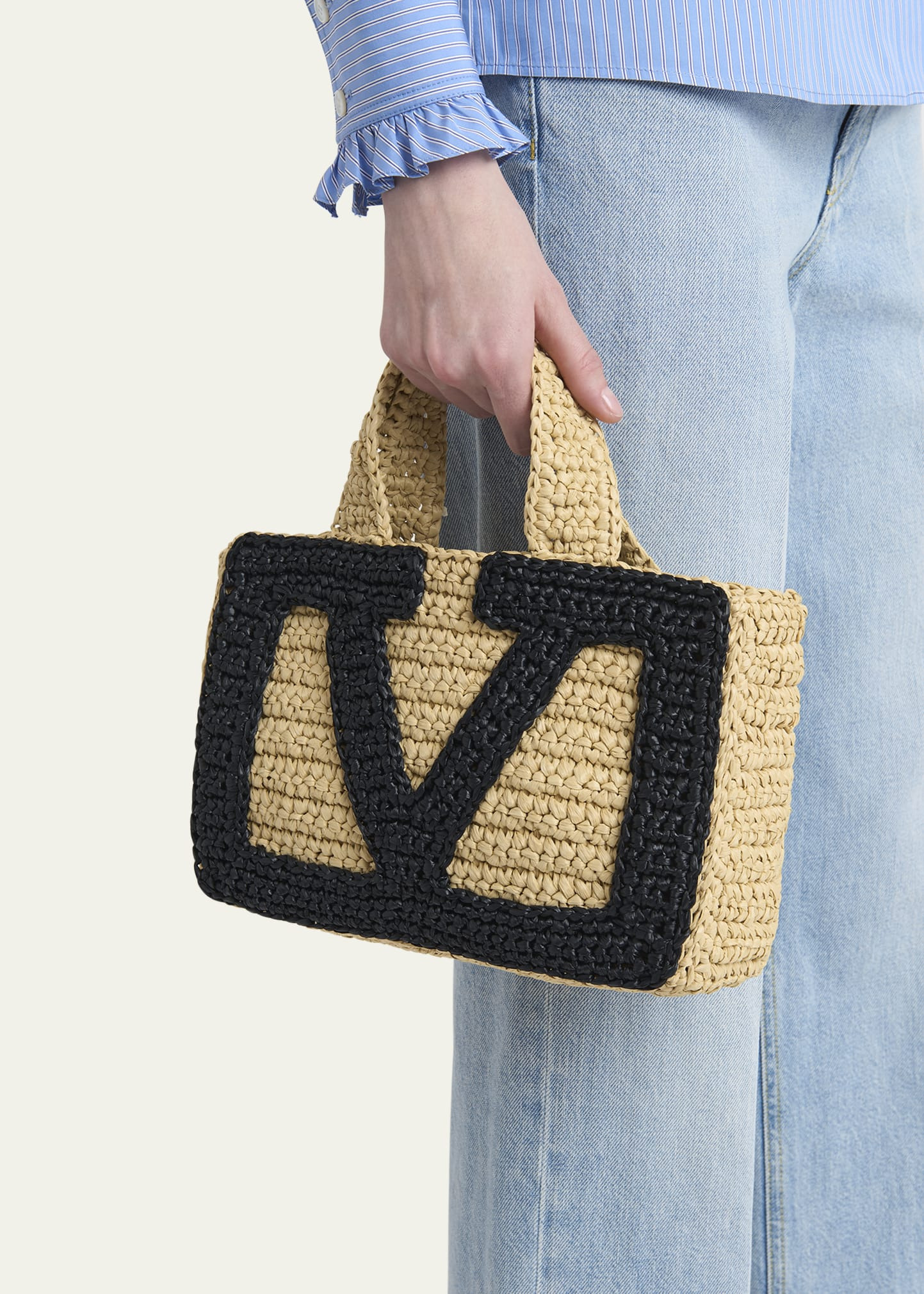 Viva Superstar Crochet Raffia Small Tote Bag - 2