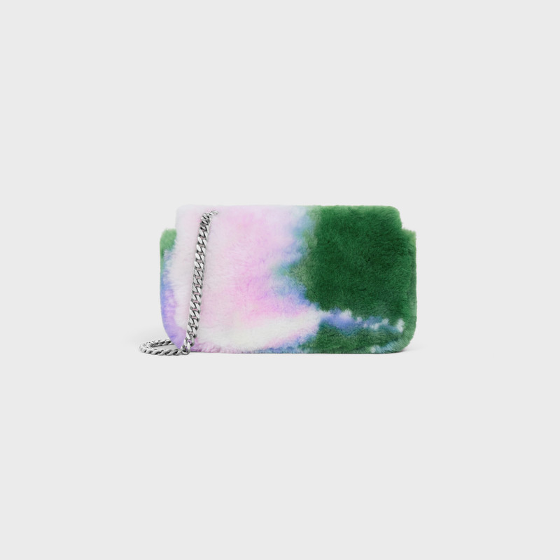 CHAIN SHOULDER BAG triomphe in SHEARLING TIE DYE 3