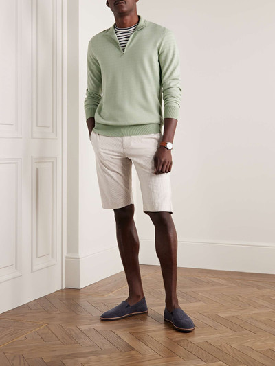 Canali Straight-Leg Striped Cotton-Blend Drawstring Shorts outlook