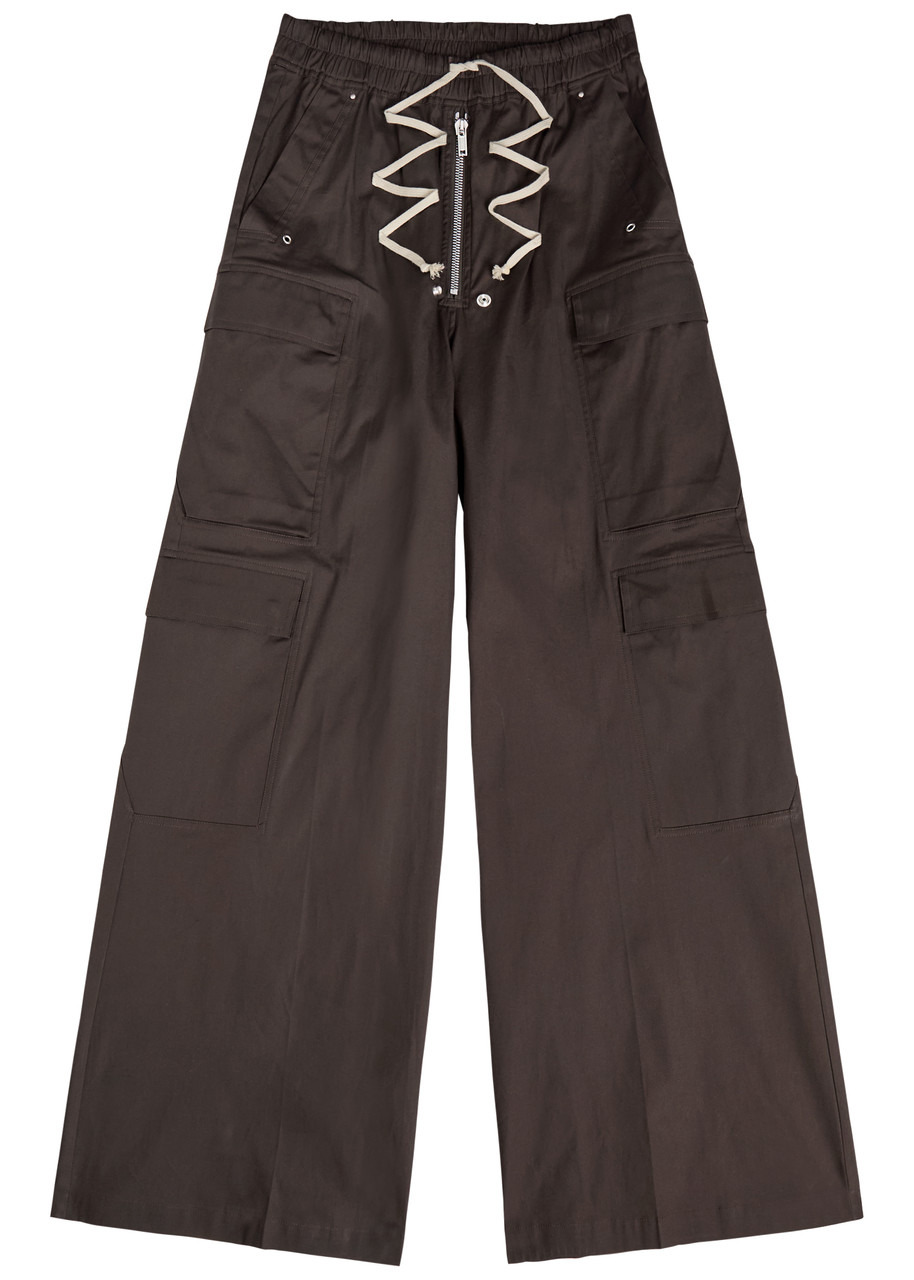 Rick Owens Cargobela Wide-leg Stretch-cotton Cargo Trousers - 1