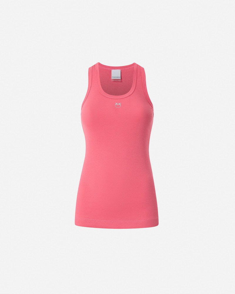RIBBED TANK TOP WITH BIRD LOGO - 1