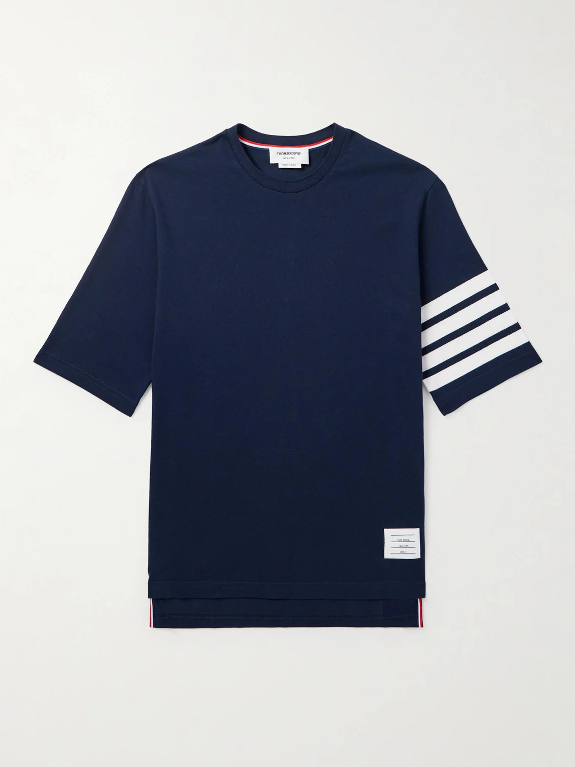 Logo-Appliquéd Striped Cotton-Jersey T-Shirt - 1