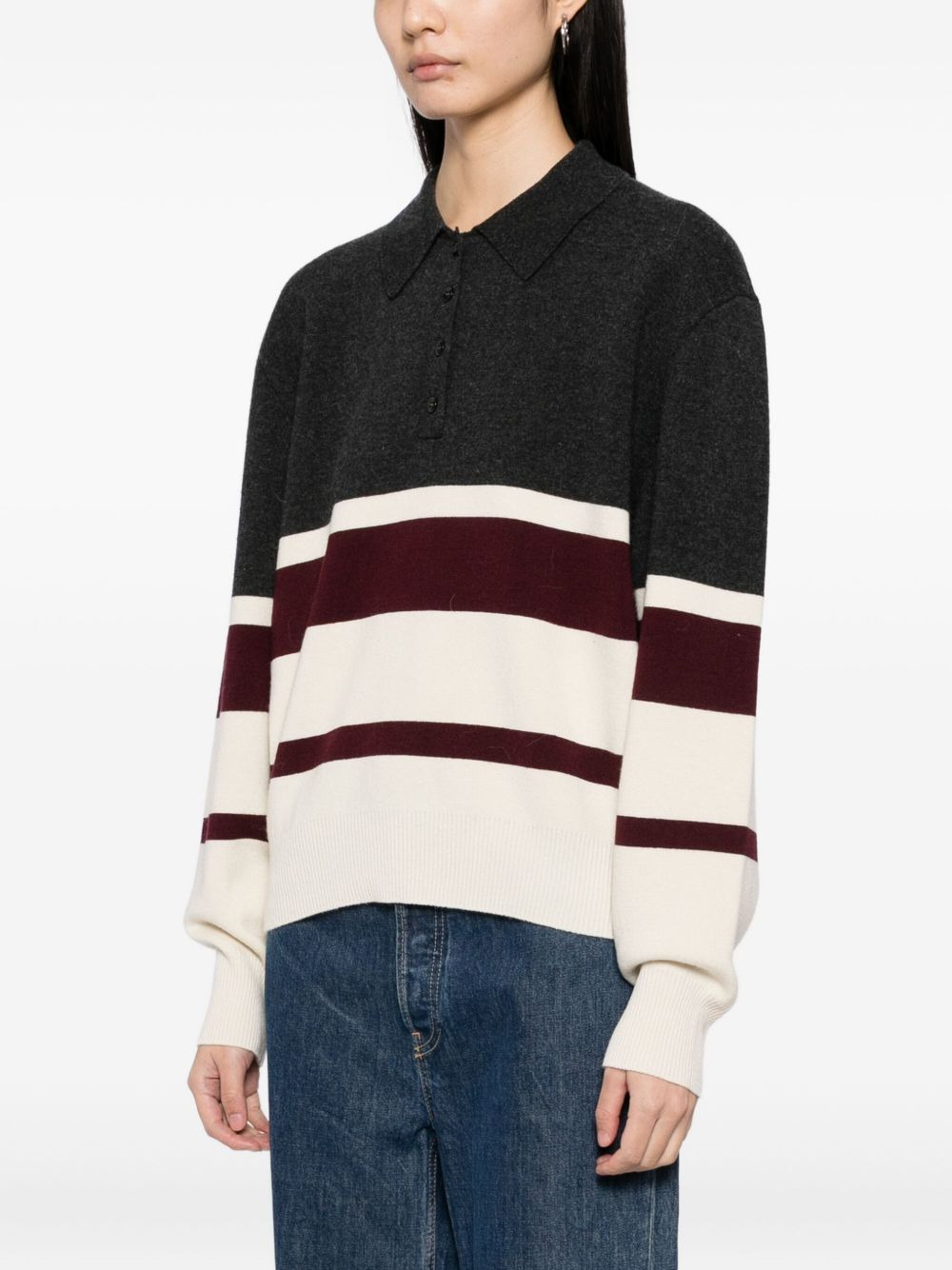 striped polo top - 3