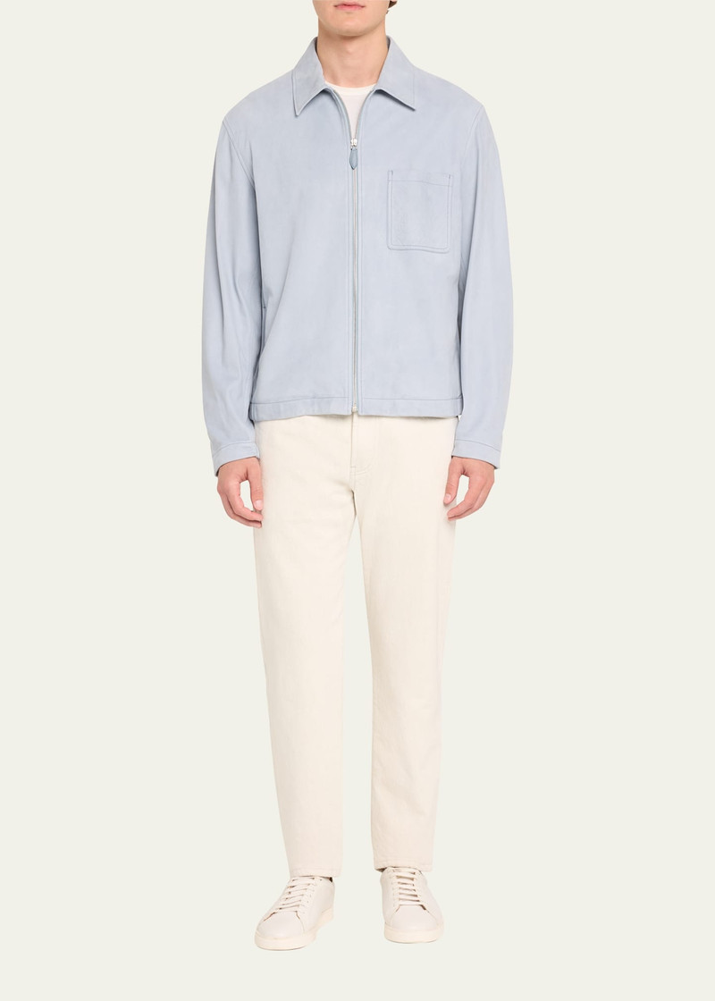 Berluti Men's Suede Overshirt with Scritto Pocket outlook