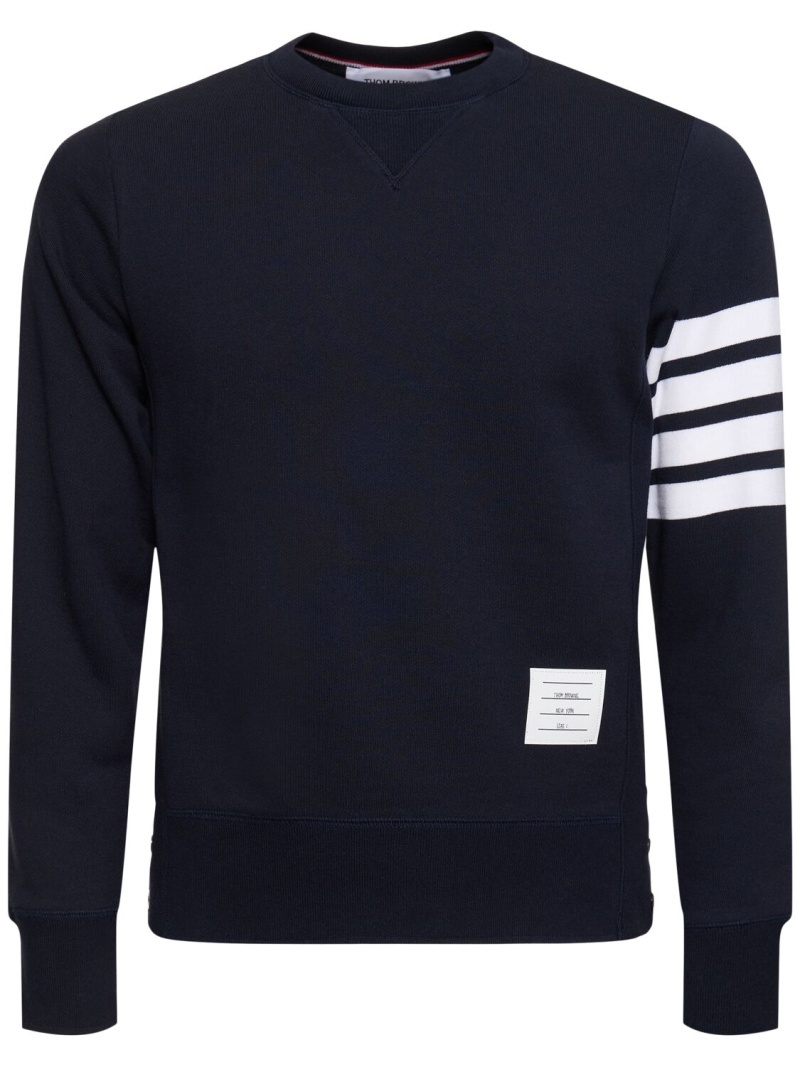 Cotton jersey sweatshirt w/ stripes - 1