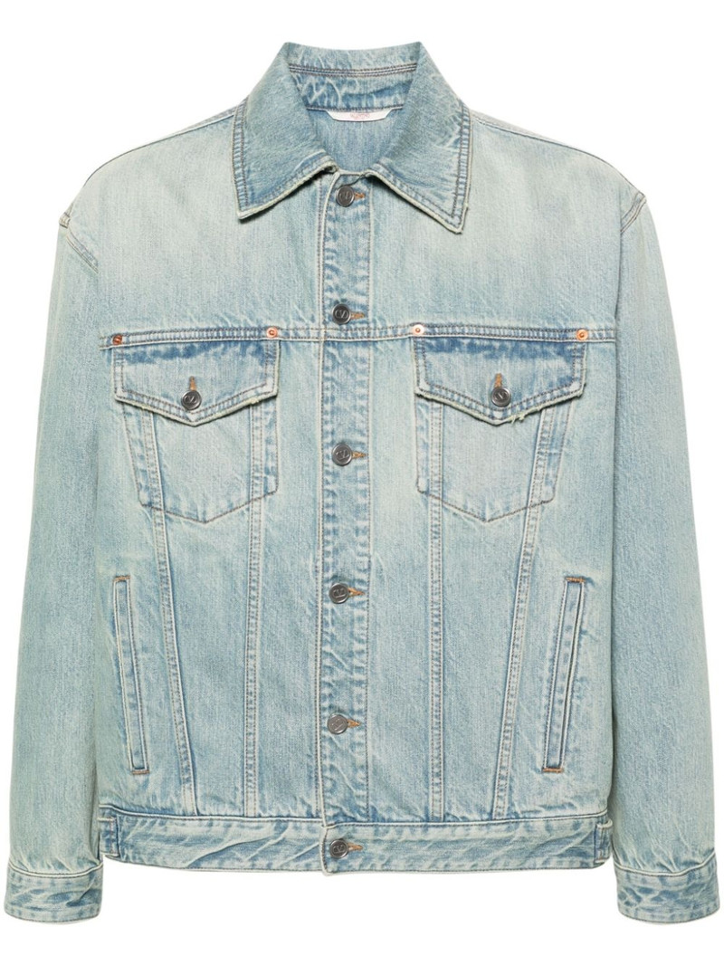 logo-embossed denim jacket 1