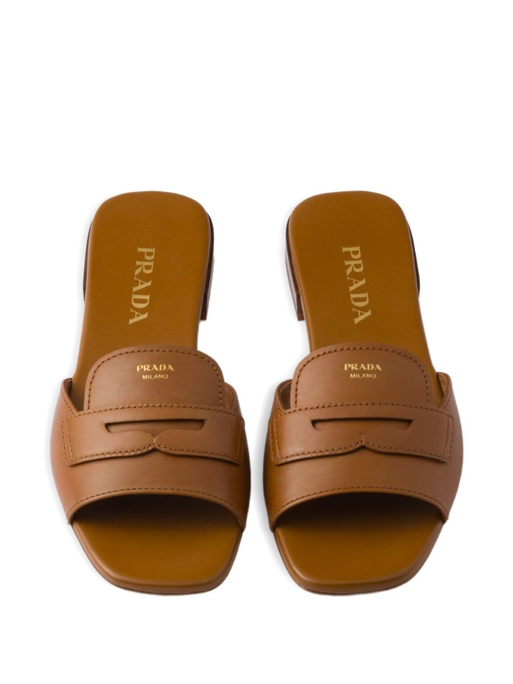 triangle-logo leather sandals - 4