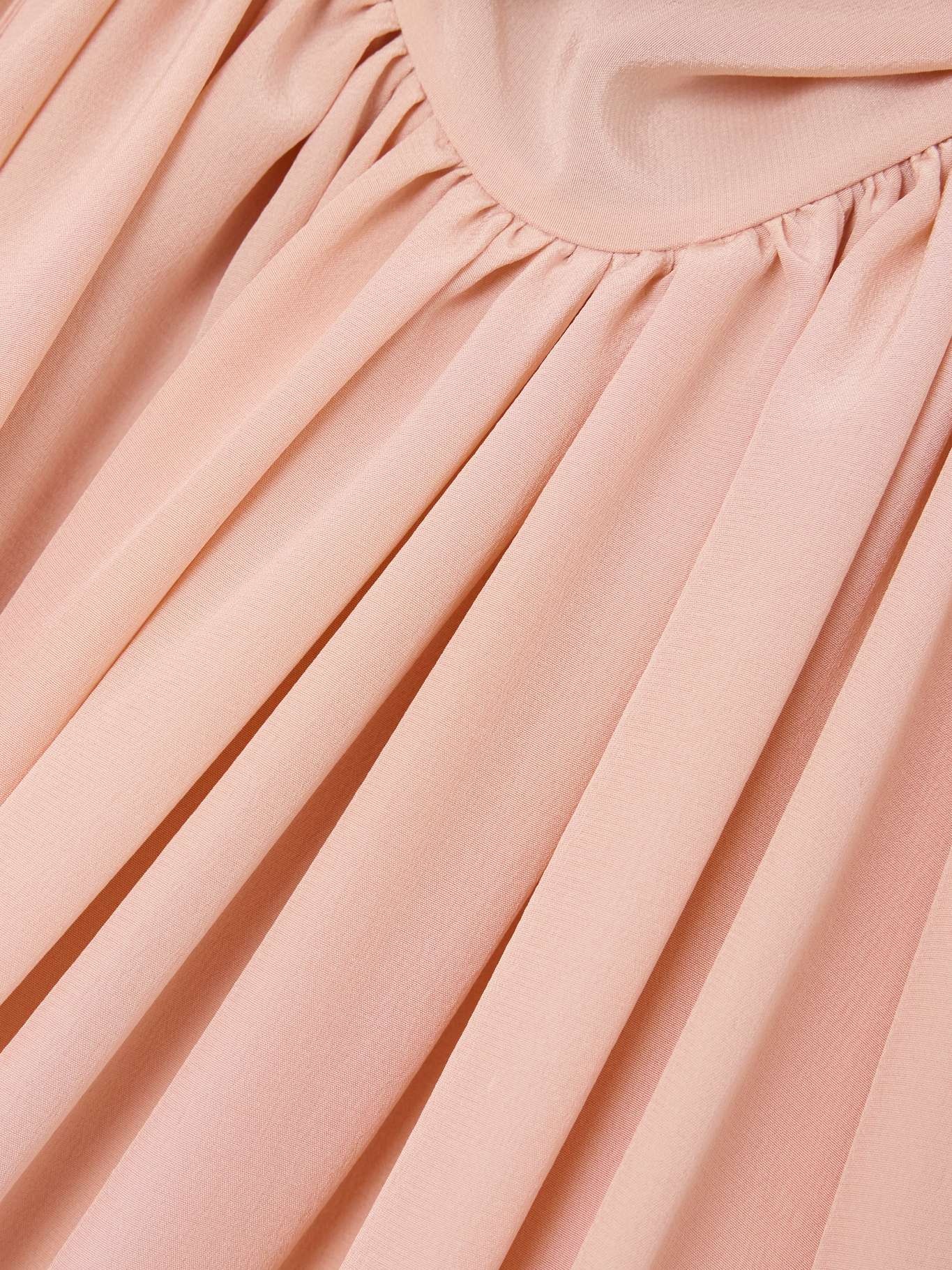 Open-back gathered silk crepe de chine mini dress Pink - 4