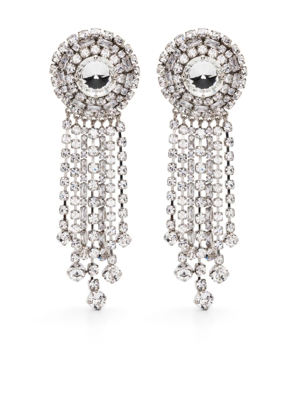 crystal-embellished dangle earrings - 1