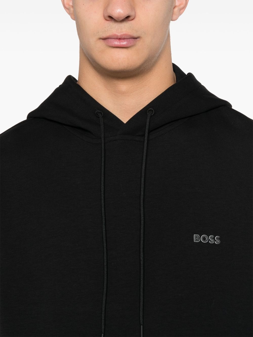 raised logo-detail hoodie - 5