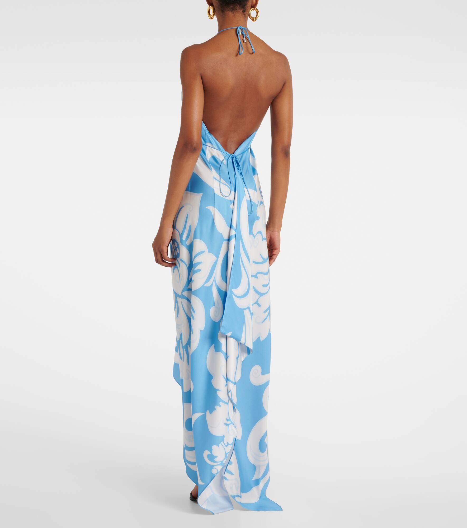 Printed silk midi dress - 3