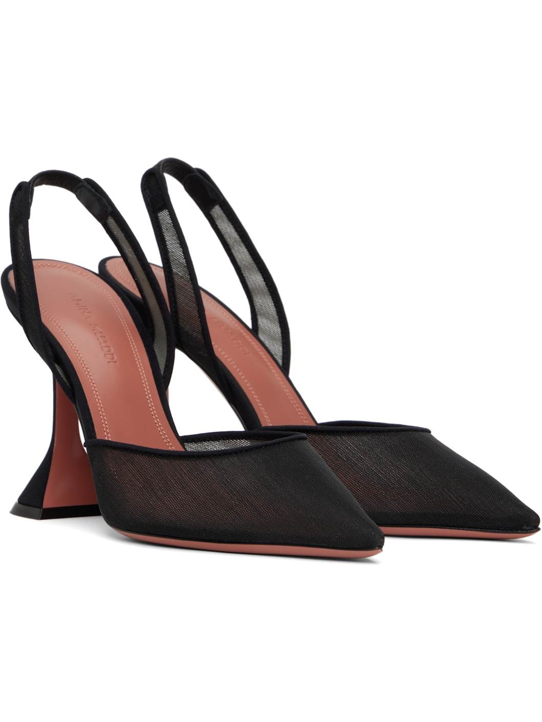 Black Holli Mesh Sling 95 Heels - 4