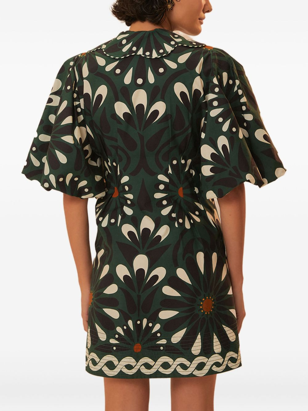 Ainika Flowers Peter Pan-collar puff-sleeve mini dress - 3