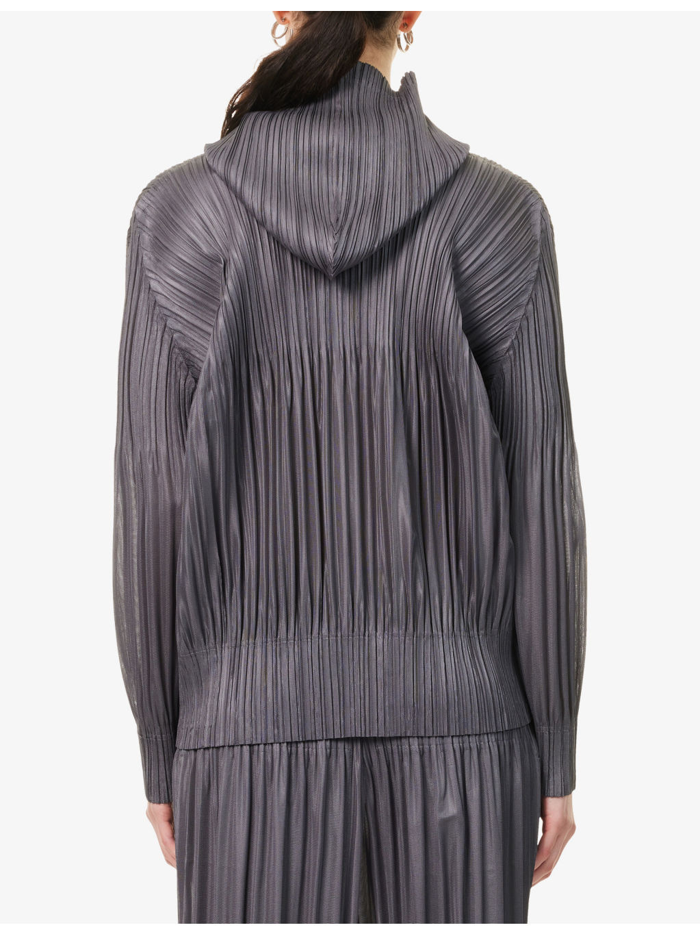 Basic Pleated Knit Hoody - 4