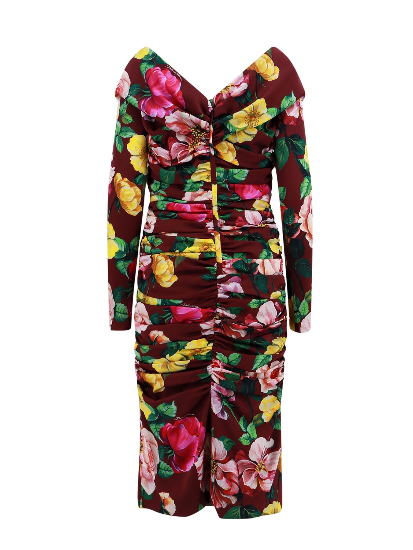 Stretch silk dress with floral print - 2