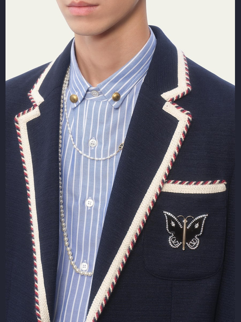 Valentino Men's Resin and Crystal Butterfly Brooch outlook